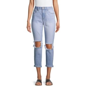 No boundaries mom jeans distressed light wash